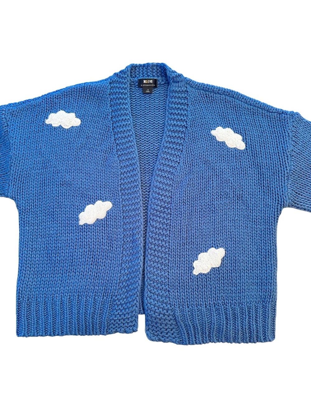 Maeve Anthropologie Cloud Cardigan blue and white size 1X - Picture 4 of 9